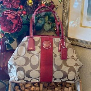 Coach Red and Brown Satchel